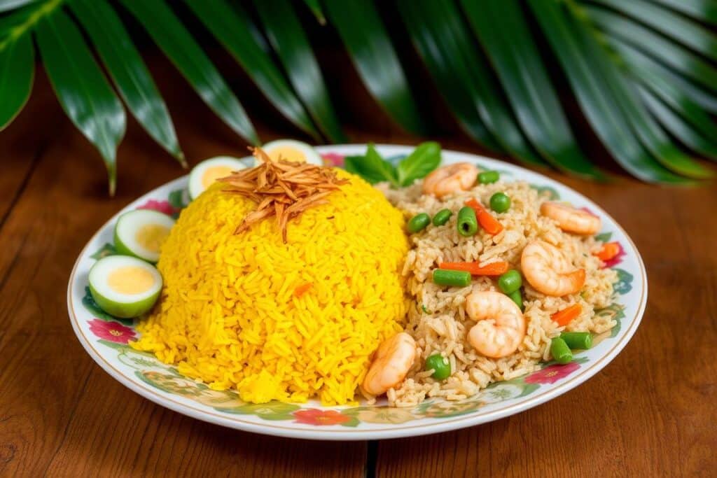 Masakan praktis nasi kuning dan nasi goreng